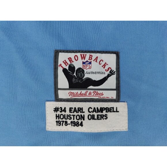 Vintage Earl Campbell Jersey Houston Oilers Mitchell & Ness 75th Patch Sz 54 - Picture 5 of 12